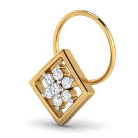 Handmade diamond nose ring 0.1 Ct Diamond Solid 14k Gold