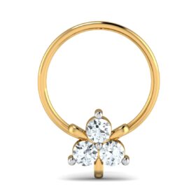 Glittering nose ring 0.07 Ct Diamond Solid 14k Gold