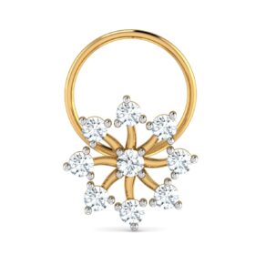 Exatic nose ring 0.09 Ct Diamond Solid 14k Gold