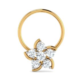 Lovely diamond nose ring 0.06 Ct Diamond Solid 14k Gold