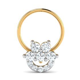 Precious gold nose ring 0.15 Ct Diamond Solid 14k Gold