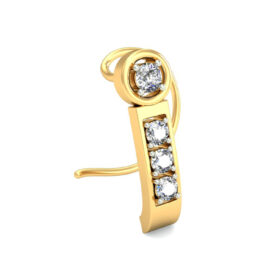 Sparking gold nose ring 0.052 Ct Diamond Solid 14k Gold