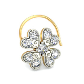 Classic diamond nose ring 0.105 Ct Diamond Solid 14k Gold