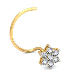 Designer nose ring online 0.105 Ct Diamond Solid 14k Gold