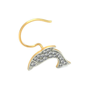 Exatic nose ring designs 0.2 Ct Diamond Solid 14k Gold