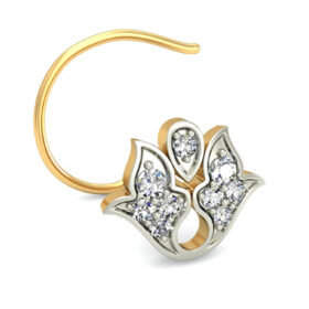 Shimmering nose ring 0.09 Ct Diamond Solid 14k Gold