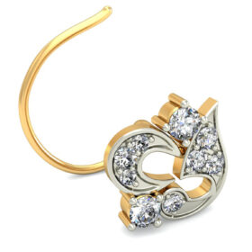Adorable gold nose ring 0.09 Ct Diamond Solid 14k Gold