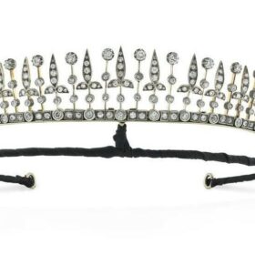 Birthday Tiara 8.51 Carat Round Brilliant Diamond 47.5 Gms 14K Gold