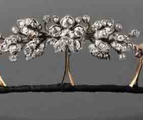 Princess Headband 8.65 Carat Rose Cut Diamond 66.2 Gms 925 Sterling Silver