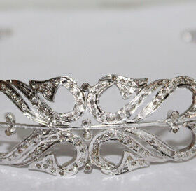 Vintage Headband 10.03 Carat Rose Cut Diamond 62.56 Gms 925 Sterling Silver