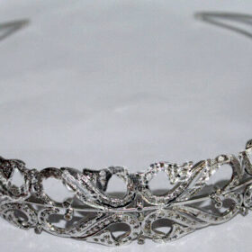 Pearl Headband 10.03 Carat Rose Cut Diamond 62.5 Gms 925 Sterling Silver