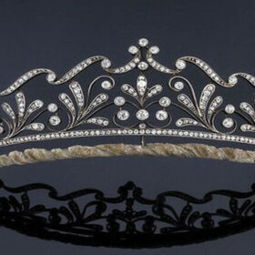 bridal tiara 7.2 Carat Rose Cut Diamond 40.15 Gms 925 Sterling Silver
