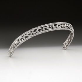 bridal headband 8.65 Carat Round Brilliant Diamond 47.8 Gms 14K Gold