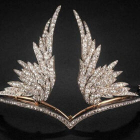 Bridal Crown 18 Carat Rose Cut Diamond 61 Gms 925 Sterling Silver