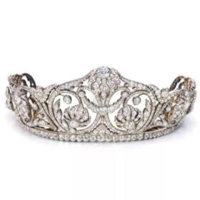 wedding Crown 19.85 Carat Rose Cut Diamond 78.72 Gms 925 Sterling Silver