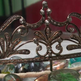 wedding crown 8.12 Carat Rose Cut Diamond 79.6 Gms 925 Sterling Silver