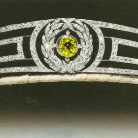 wedding crown 20.6 Carat Rose Cut Diamond & yellow sapphire 58.4 Gms 925 Sterling Silver