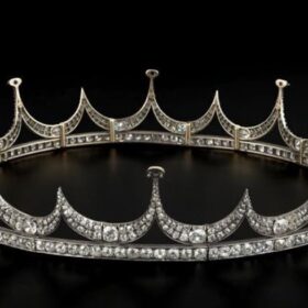 Bridal Crown 13.55 Carat Rose Cut Diamond 95.23 Gms 925 Sterling Silver