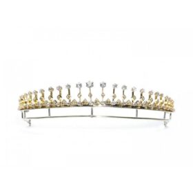 bridal headband 12 Carat Rose Cut Diamond 40 Gms 925 Sterling Silver
