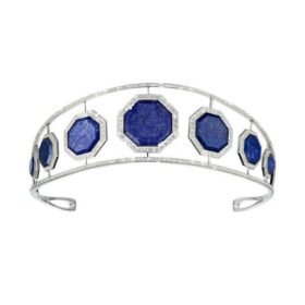 Handmade Tiaras 10.55 Carat Rose Cut Diamond & 70 Carat Blue Sapphire 58.54 Gms 925 Sterling Silver