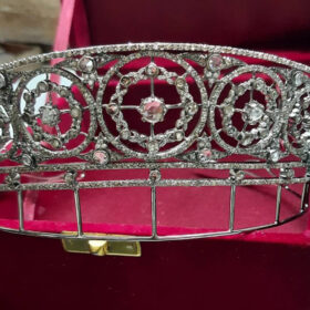 Bridal Crown 34.5 Carat Rose Cut Diamond 90 Gms 925 Sterling Silver