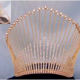 wedding crown 25.3 Carat Round Brilliant Diamond 130.1 Gms 14K Gold