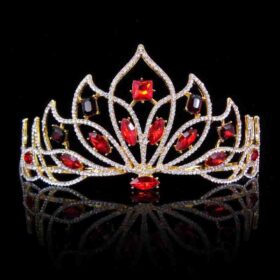 wedding crown 68 Carat Round Brilliant Diamond & Ruby 68.7 Gms 14K Gold