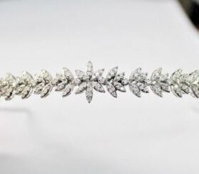 Wedding Headband 4.66 Carat Round Brilliant Diamond 26.56 Gms 14K Gold