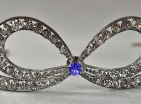 Birthday Tiara 5 Carat Rose Cut Diamond & Sapphire 45 Gms 925 Sterling Silver