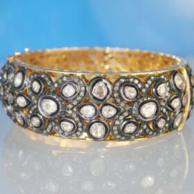 victorian bracelet 9.41 Tcw  Rose Cut Diamond 925 Sterling Silver antique jewelry