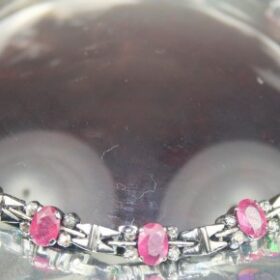 victorian bracelet 5.8 Tcw Ruby Rose Cut Diamond 925 Sterling Silver art deco jewelry