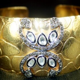 polki bracelet 1.81 Tcw  Rose Cut Diamond 925 Sterling Silver antique vintage jewelry