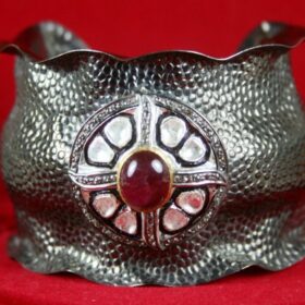 polki bracelet 7.12 Tcw Ruby Rose Cut Diamond 925 Sterling Silver antique jewelry