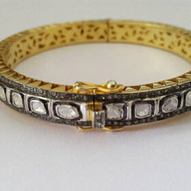 antique bracelets 8.76 Tcw  Rose Cut Diamond 925 Sterling Silver antique jewelry
