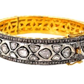 antique bracelets 5.4 Tcw  Rose Cut Diamond 925 Sterling Silver vintage art deco jewelry