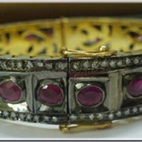 vintage bracelets 13.02 Tcw Ruby Rose Cut Diamond 925 Sterling Silver vintage jewelry