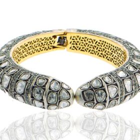 victorian bracelet 8.1 Tcw  Rose Cut Diamond 925 Sterling Silver vintage jewelry