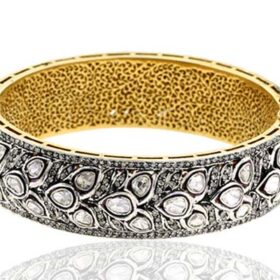 polki bracelet 9.25 Tcw  Rose Cut Diamond 925 Sterling Silver art deco jewelry