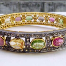 antique bracelets 13.45 Tcw  Rose Cut Diamond 925 Sterling Silver vintage jewelry