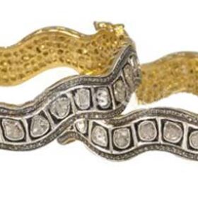 antique bracelets 12 Tcw  Rose Cut Diamond 925 Sterling Silver antique vintage jewelry