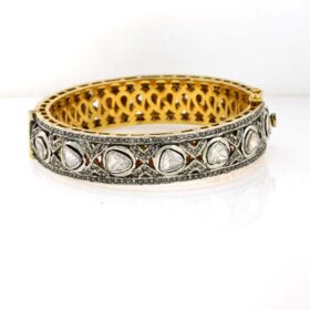victorian bracelet 7 Tcw  Rose Cut Diamond 925 Sterling Silver art deco jewelry