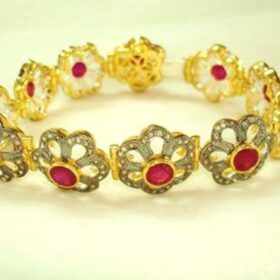 vintage bracelets 8.35 Tcw Ruby Rose Cut Diamond 925 Sterling Silver vintage jewelry