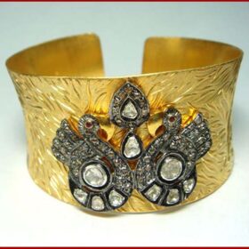 antique bangles 1.92 Tcw Ruby Rose Cut Diamond 925 Sterling Silver antique vintage jewelry