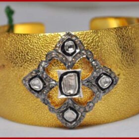 vintage bangles 1.5 Tcw  Rose Cut Diamond 925 Sterling Silver fine antique jewelry