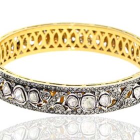 polki bracelet 6.1 Tcw  Rose Cut Diamond 925 Sterling Silver art deco jewelry