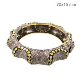 vintage bracelets 34 Tcw GOLDEN topaz Rose Cut Diamond 925 Sterling Silver art deco jewelry