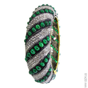 vintage bracelets 39 Tcw Emerald Rose Cut Diamond 925 Sterling Silver vintage style jewelry
