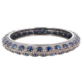 vintage bracelets 24.6 Tcw blue sapphire Rose Cut Diamond 925 Sterling Silver victorian jewelry
