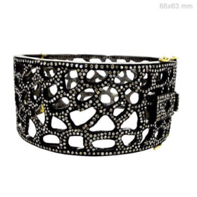 polki bracelet 10 Tcw  Rose Cut Diamond 925 Sterling Silver vintage style jewelry