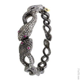 polki bracelet 6.7 Tcw Ruby Rose Cut Diamond 925 Sterling Silver fine antique jewelry